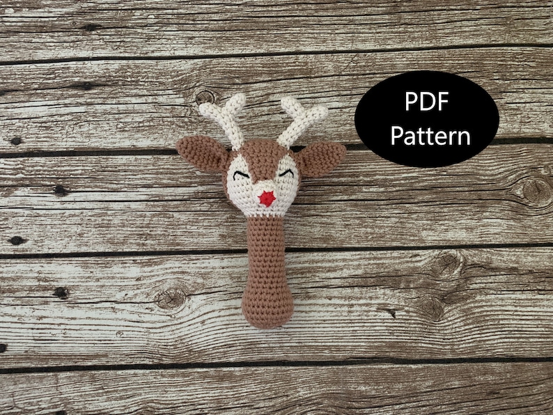 Winter Rudolf PDF Pattern Amigurumi Pattern Deer Crochet Reindeer Rattle Christmas
