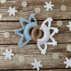 PDF Pattern, Crochet Snowflake, Winter, Christmas, Teething Ring, Amigurumi Pattern image 4