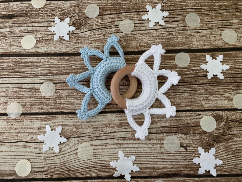 PDF Pattern, Crochet Snowflake, Winter, Christmas, Teething Ring, Amigurumi Pattern image 4