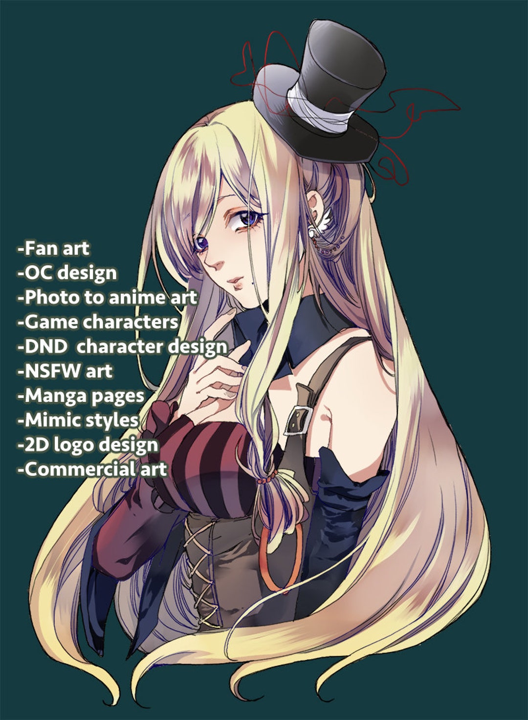 Custom I'll draw Anime Girl and your character game for you Art