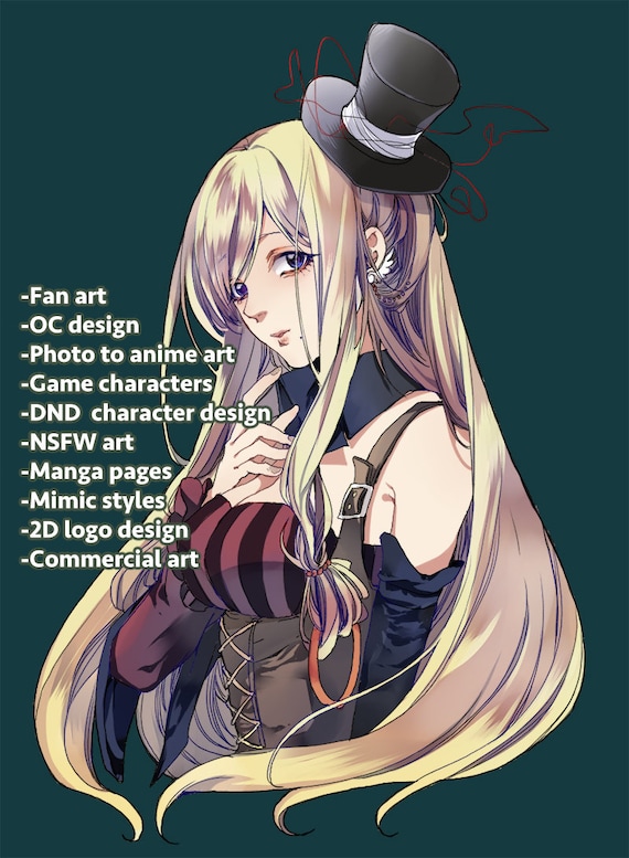 Pro Anime Character Digital Commission Oc D D Fanart Game Etsy