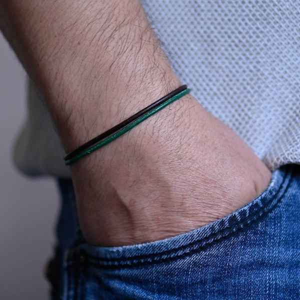 Mens Thin Cord Bracelet Etsy