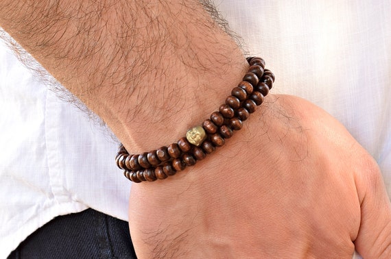 Buy LOYALLOOK Wood Bracelet Buddhist Prayer 108 Mala Bead Bracelets  Buddhist Strand 108 Beads Bracelet Wood Necklace Chain for Men Women with  Chinese Knot at Amazon.in