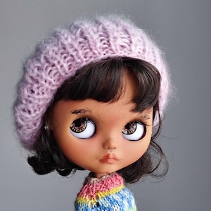 Knitted Beret Hat for Blythe Doll