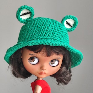 Crochet Bear Hat for Blythe Doll: Hand Knit Cotton Outfit