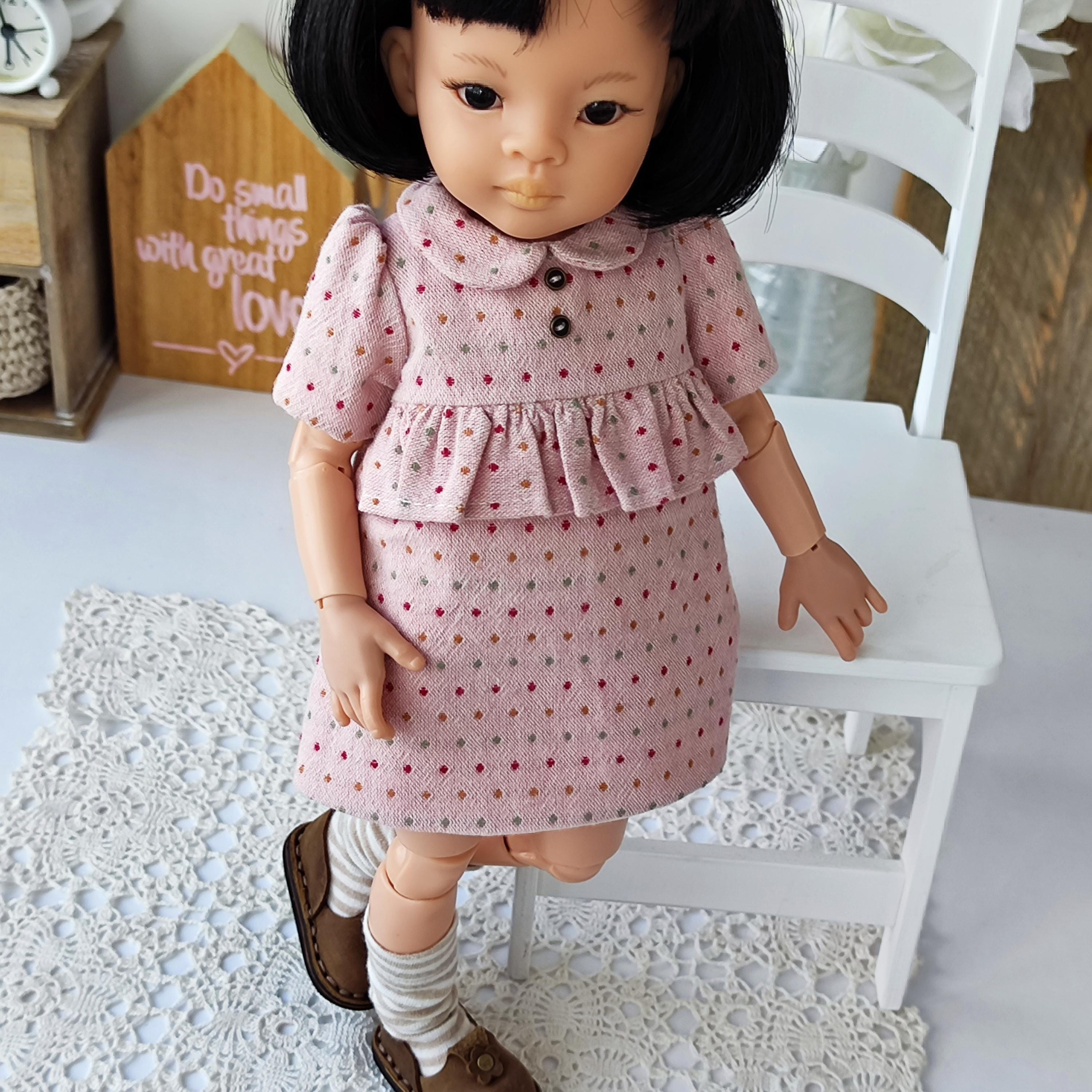 パオラ・レイナ ドールドレス：13インチドール用服、コットン生地