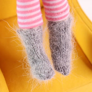 Crochet Angora Socks for Blythe Doll: Hand Knit Outfit