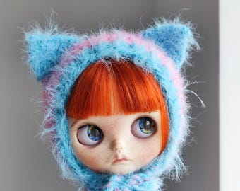 ブライスドールの帽子：手作りのぬいぐるみ猫ヘルメット - Etsy 日本