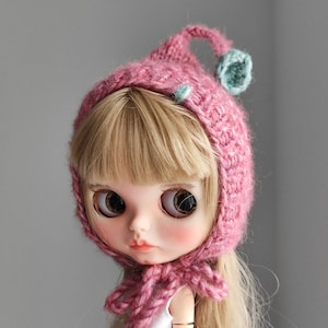 Crochet Alpaca Hat for Blythe Doll: Hand Knit Bear Helmet