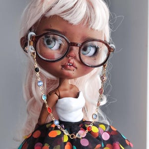 Blythe Doll Glasses with Chain: Blythe Outfit Accessory