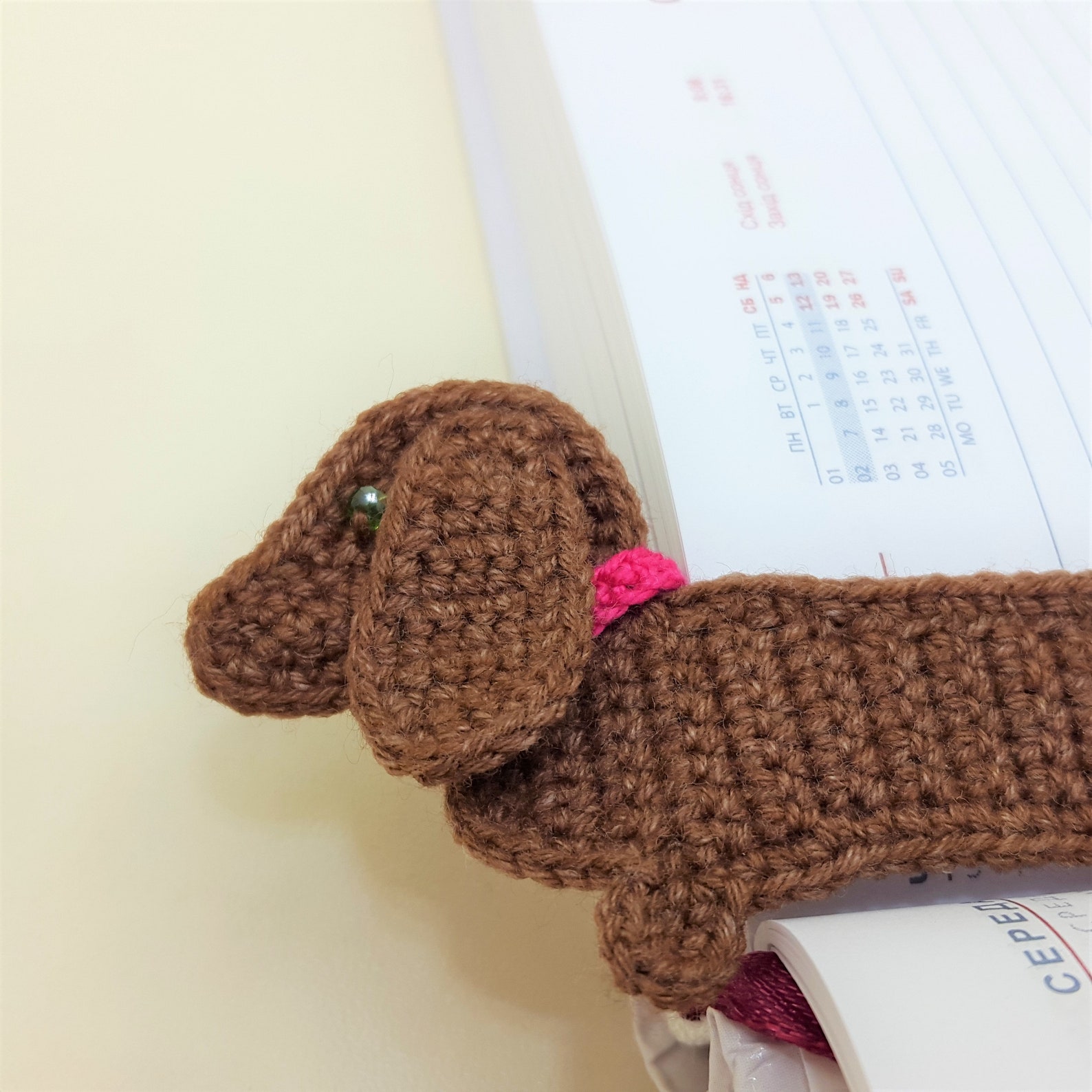 Dachshund bookmark crochet Not for Christmas Etsy