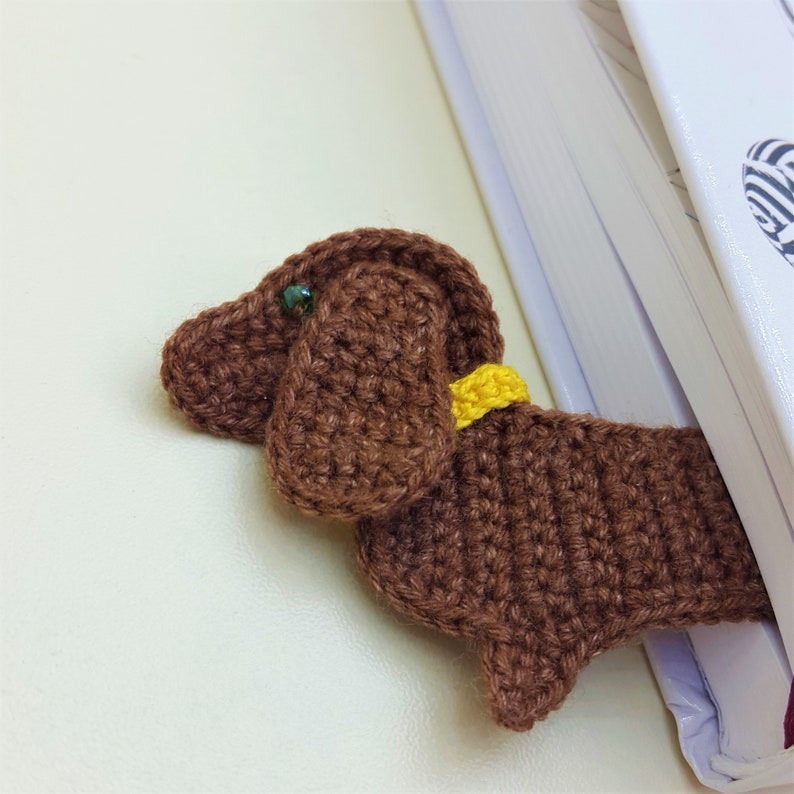 Dachshund bookmark crochet Not for Christmas Etsy