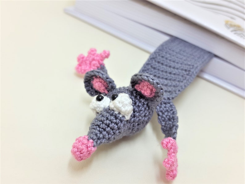 Mouse bookmark crochet RAt gifts Animal bookmark Teacher gift Etsy