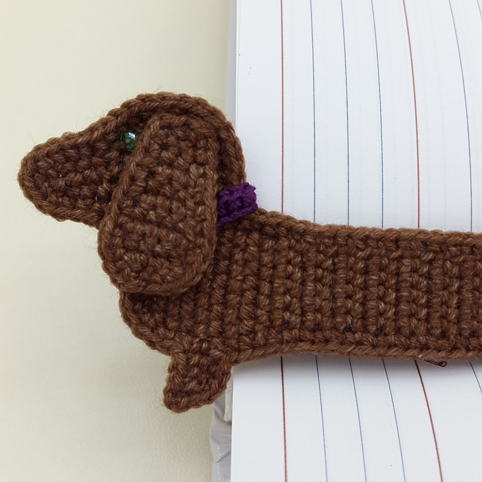 Dachshund bookmark crochet Not for Christmas Etsy