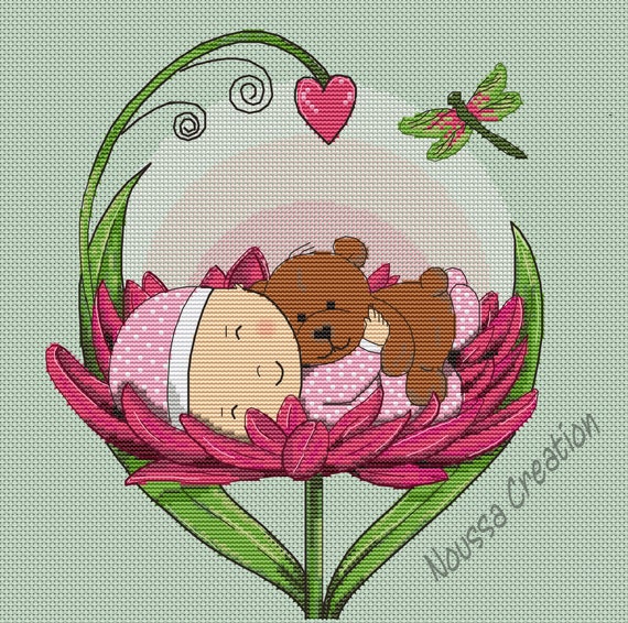 baby girl cross stitch