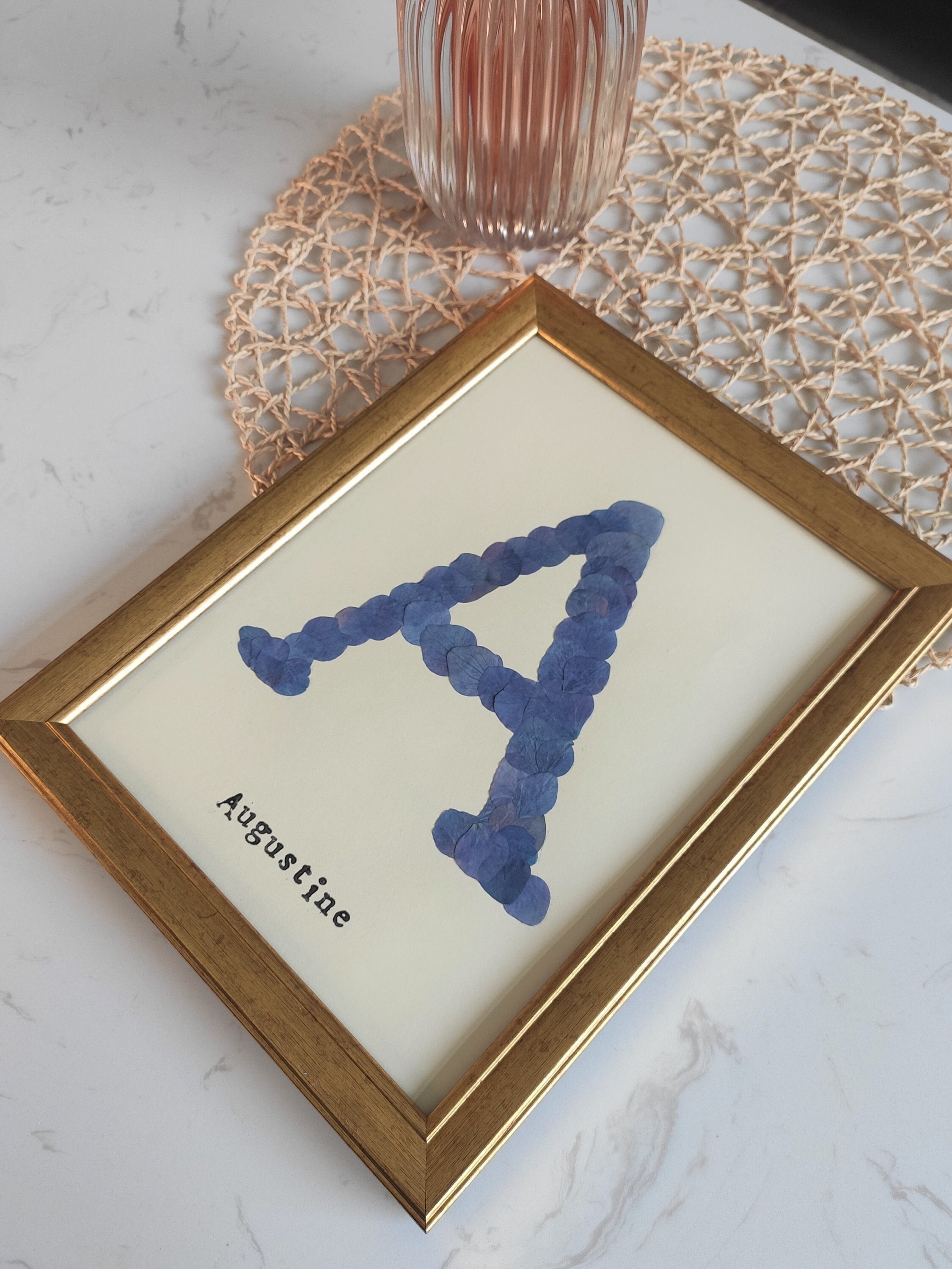 Herbier en Fleurs Séchées - Lettre Fleurie Personnalisée