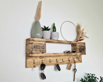 Schlüsselbrett I Schlüsselboard I Schlüsselhalter I rustikal aus Holz für einen einladenden Flur I Palettenmöbel