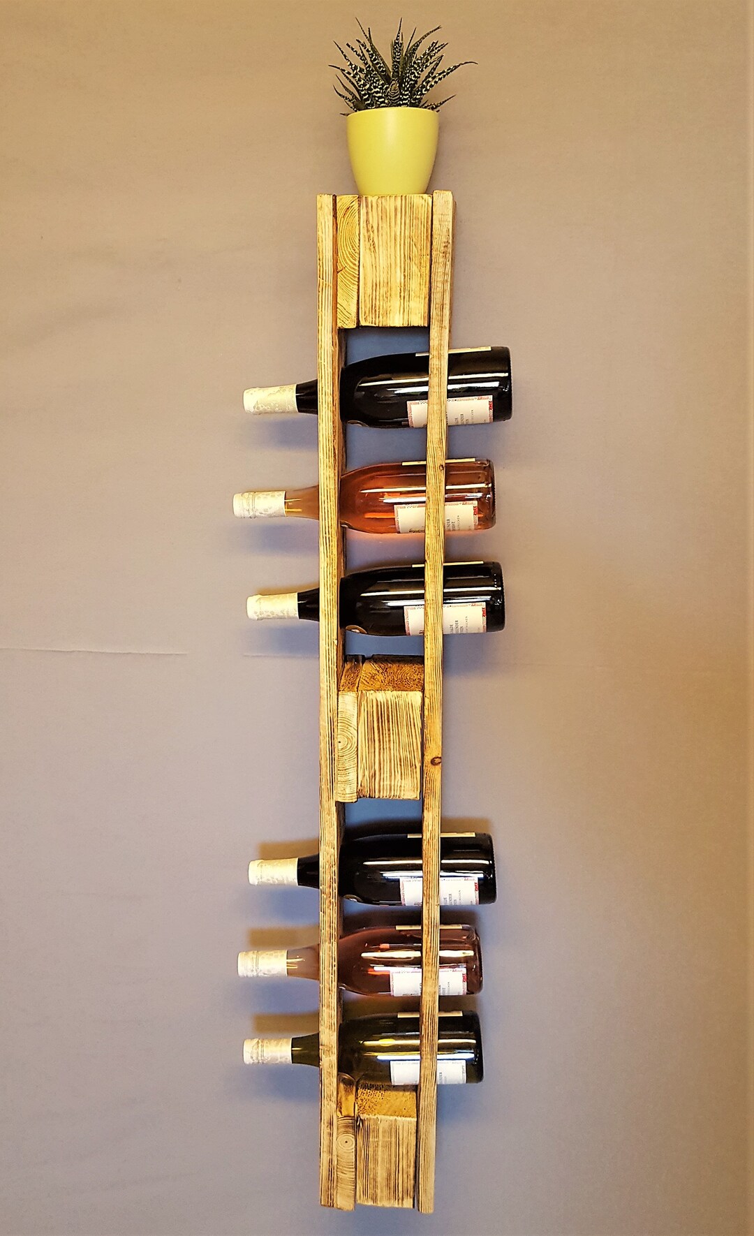 Wine Rack Vintage Bottle Rack Flamed Wine Bottle Rack Wall Etsy