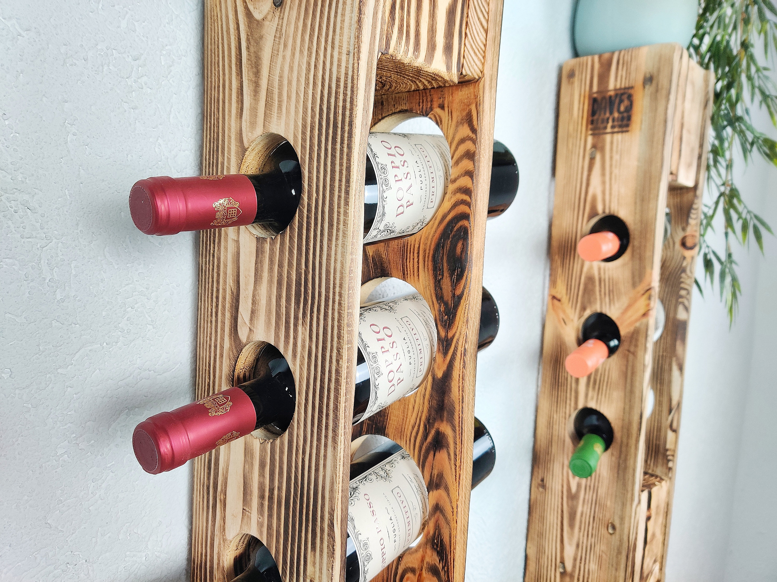 Wine Rack Vintage Bottle Rack Flamed Wine Bottle Rack Wall Shelf Wine Bottle Holder Hanging