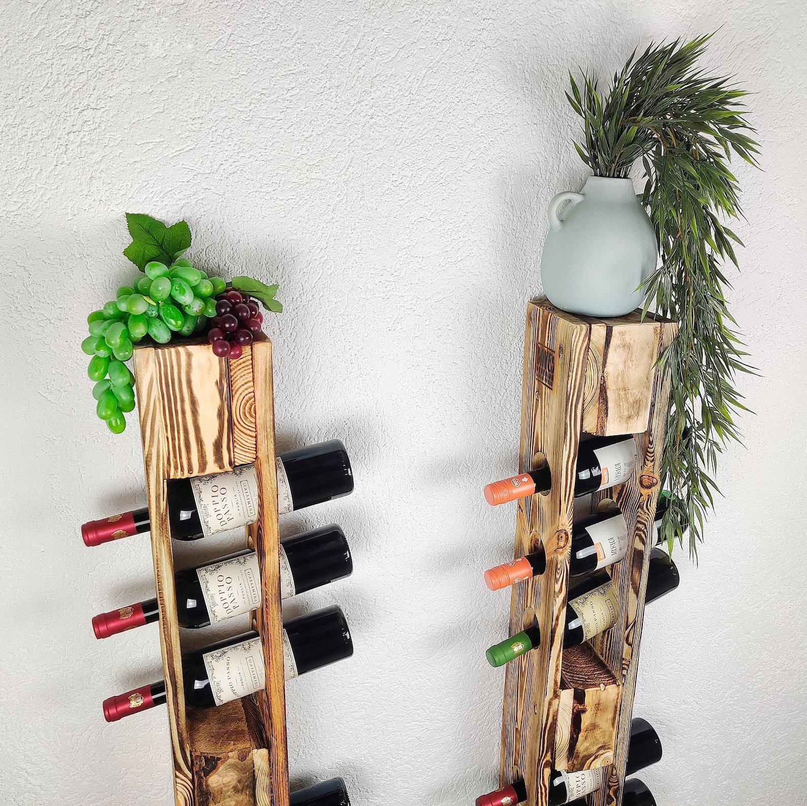 Wine Rack Vintage Bottle Rack Flamed Wine Bottle Rack Wall Shelf Wine Bottle Holder Hanging