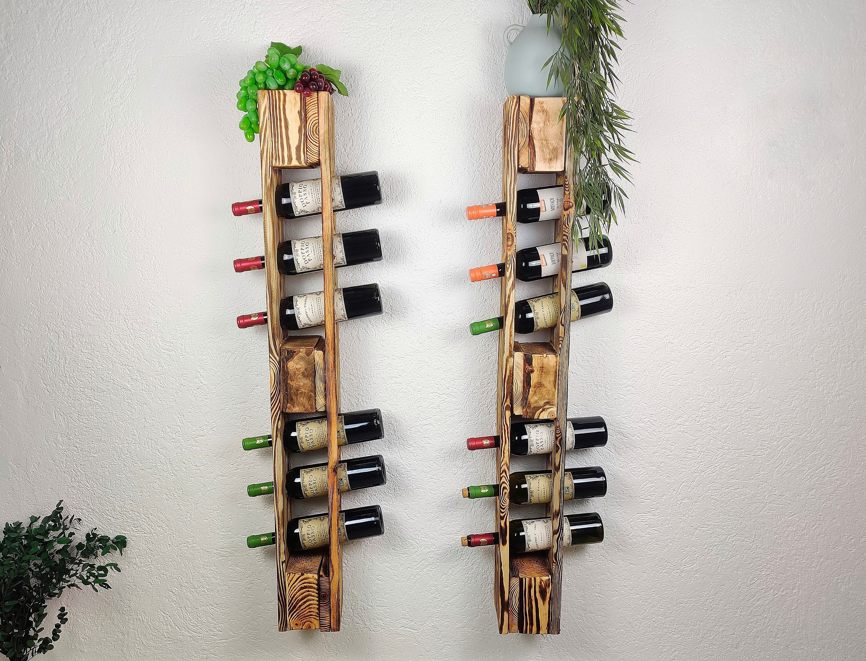 Wine Rack Vintage Bottle Rack Flamed Wine Bottle Rack Wall Shelf Wine Bottle Holder Hanging