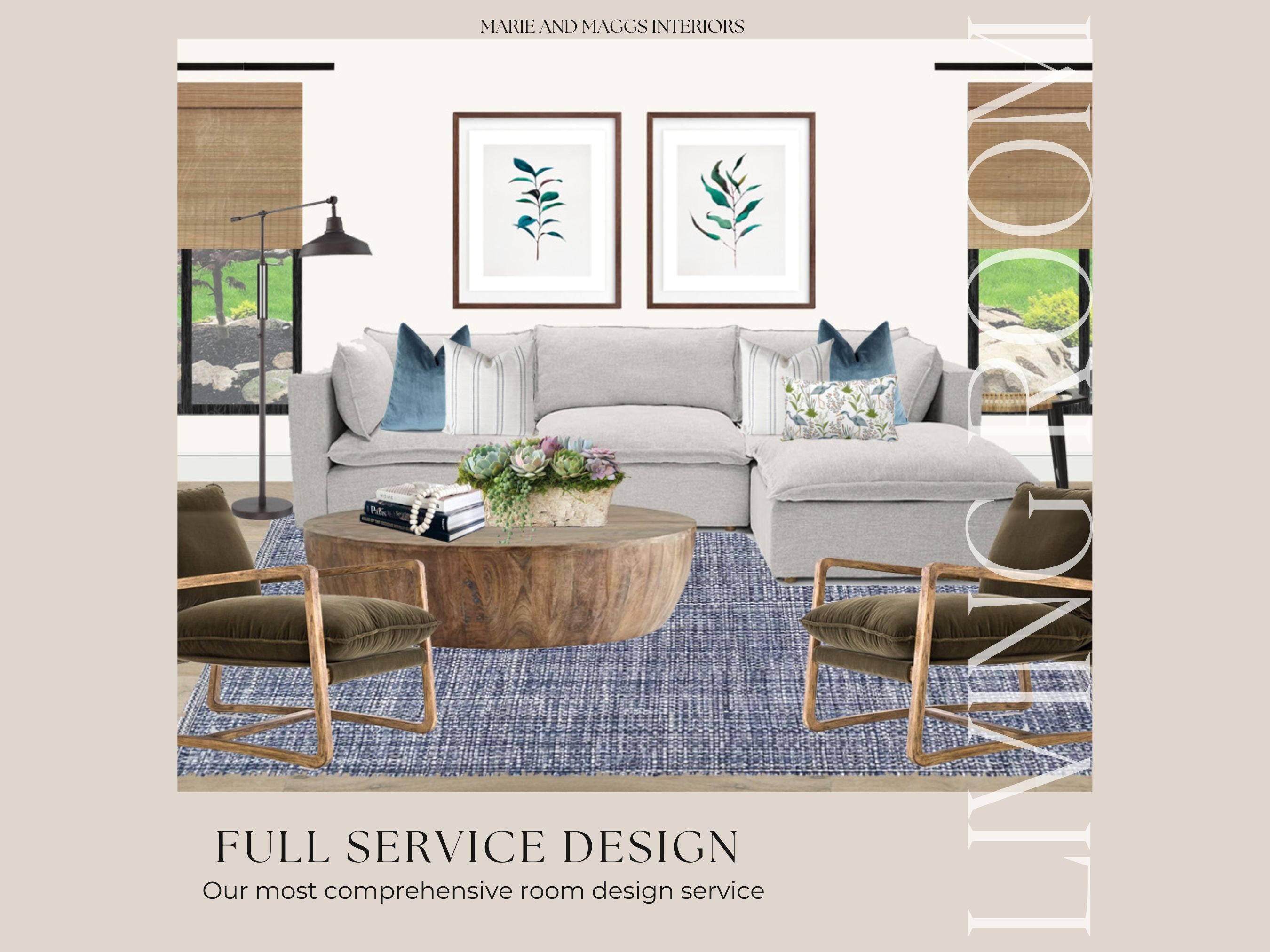 Living Room Interior Design Full-service Online Interior - Etsy