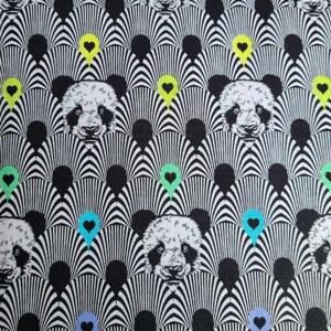 1/2  Yard Tula Pink Linework Pandamonium (Panda) Black White Fabric