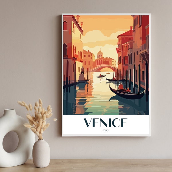 venice art print/venice poster/venice italy art print/poster travel/venice wall art/home decor/travel poster/vintage travel poster/digital/