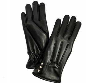 Leather Gloves Women, Black Leather Gloves, Winter Gloves Women, Lambskin Winter Gloves, Thinsulate Lining, Gifts For Women, Christmas Gifts