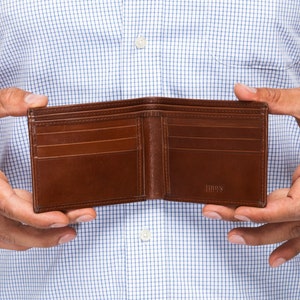 Volnerf lederen portemonnee heren, gepersonaliseerde leren portemonnee, op maat gemaakte gegraveerde portemonnee, lederen jubileumcadeaus voor mannen, cadeau voor bruidsjonkers