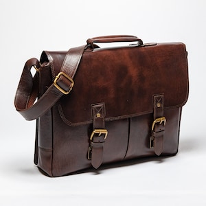 Maletín de cuero para hombre, bandolera de cuero flor, maletín para portátil de 15 pulgadas, cartera de cuero para hombre, regalos de graduación, regalos para hombre