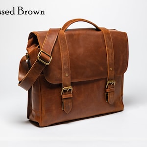 Sac messager en cuir pour homme, sac à bandoulière en cuir personnalisé, cadeau d'anniversaire de mariage en cuir monogramme pour lui, cadeau de fin d'études, porte-documents pour ordinateur portable