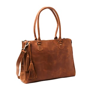 Sac à main en cuir pour femme, Sac bandoulière en cuir marron, Sac fourre-tout en cuir, Sac fourre-tout fait main, Cabas personnalisé, Cadeaux pour femme