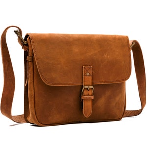 Sac messager en cuir pour femme, sac de voyage personnalisé cartable en cuir pleine fleur, cadeaux de Noël pour elle, cadeau d'anniversaire en cuir
