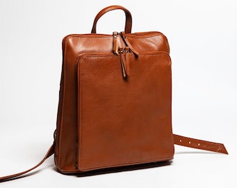 Zaino in pelle per donna, zaino da viaggio sottile personalizzato, borsa per laptop, regali di anniversario in pelle per donna, regali per lei