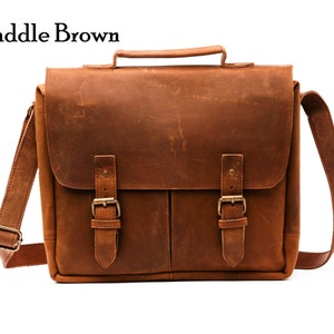 Sac messager en cuir pour homme, Sac bandoulière personnalisé pour ordinateur portable en cuir pleine fleur, Cadeaux d'anniversaire en cuir pour homme, Lui, Cadeaux de Noël
