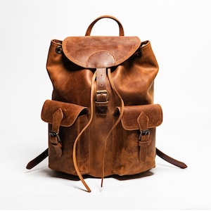 Sac à dos en cuir pour femme, Sac à dos en cuir pleine fleur, Sac à dos de voyage personnalisé, Anniversaire en cuir, Cadeaux de Noël pour elle