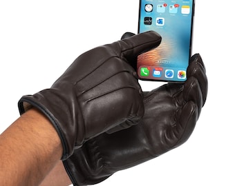 Leather Gloves For Men, Genuine Leather Gloves Touchscreen, Christmas Gifts For Him, Dad, Boyfriend