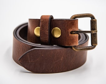 Leather Belt Men, 1.5" Personalized Full Grain Distressed Leather Belt, Monogram Leather Belt, Fathers Day Gifts, Handmade