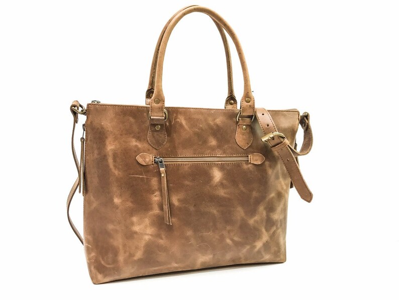 personalized leather tote