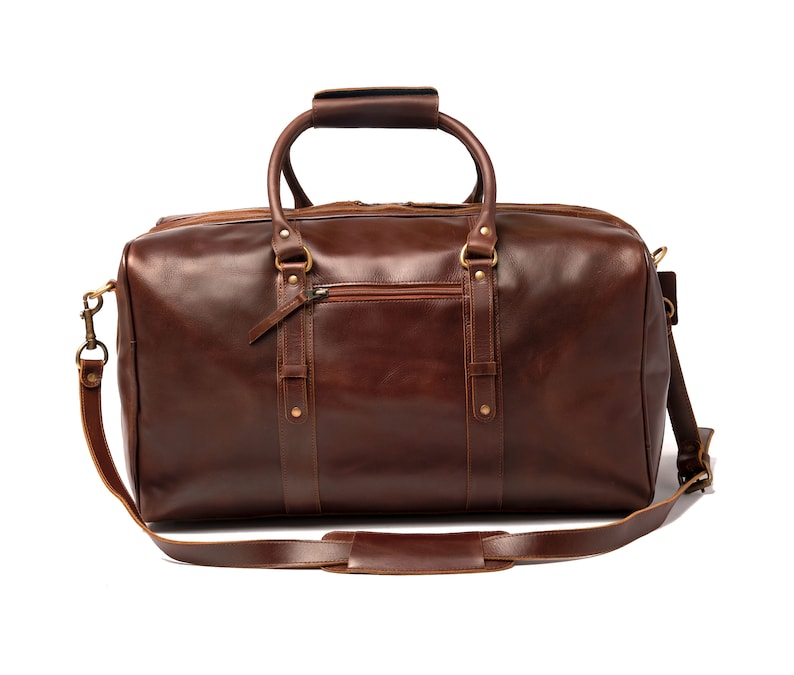 Full Grain Leather Duffel Bag Personalized Leather Weekender