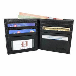 Portefeuille en cuir pleine fleur homme, portefeuille en cuir personnalisé, portefeuille en cuir noir, portefeuille en cuir fait main, portefeuille monogramme cadeau garçons d'honneur