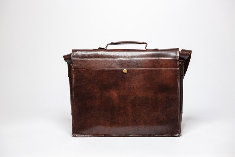 Leather Briefcase For Men, Full Grain Leather Messenger Bag, 15 Inch Laptop Bag, Leather Satchel Men, Graduation Gifts, Gifts For Men image 3