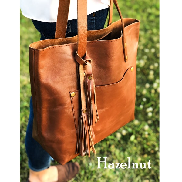 Leather Tote Bags Women, Personalized Tote with Zipper Option, Monogram Tote Bag Purse Handbag Carryall Bag, Gifts For Women - Hides