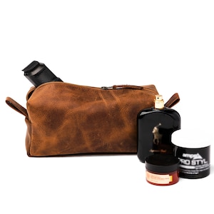 Trousse de toilette en cuir personnalisée, trousse de toilette en cuir personnalisée, trousse de rasage, trousse de voyage, cadeau de garçon d'honneur, cadeaux pour homme, monogramme de trousse de toilette pour homme