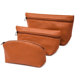 Trousse de maquillage en cuir, cadeaux d'anniversaire en cuir personnalisés pour femme, trousse à maquillage avec monogramme, cadeau de demoiselle d'honneur, trousse de toilette, fait main