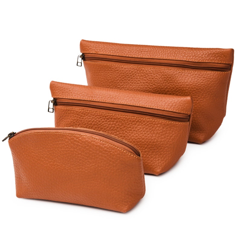 Leather Makeup Bag Personalized Leather Anniversary Gifts for Etsy