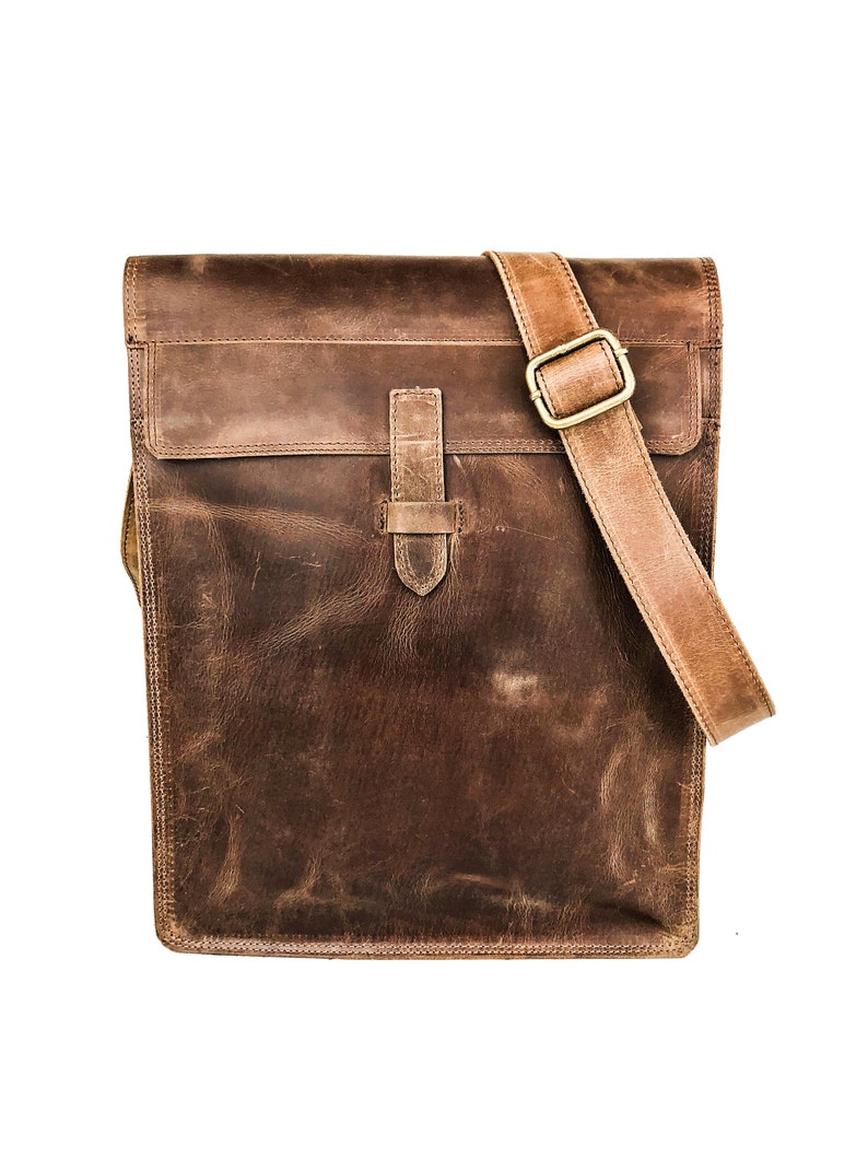 Full Grain Leather Messenger Bag Leather Satchel Men Etsy Canada