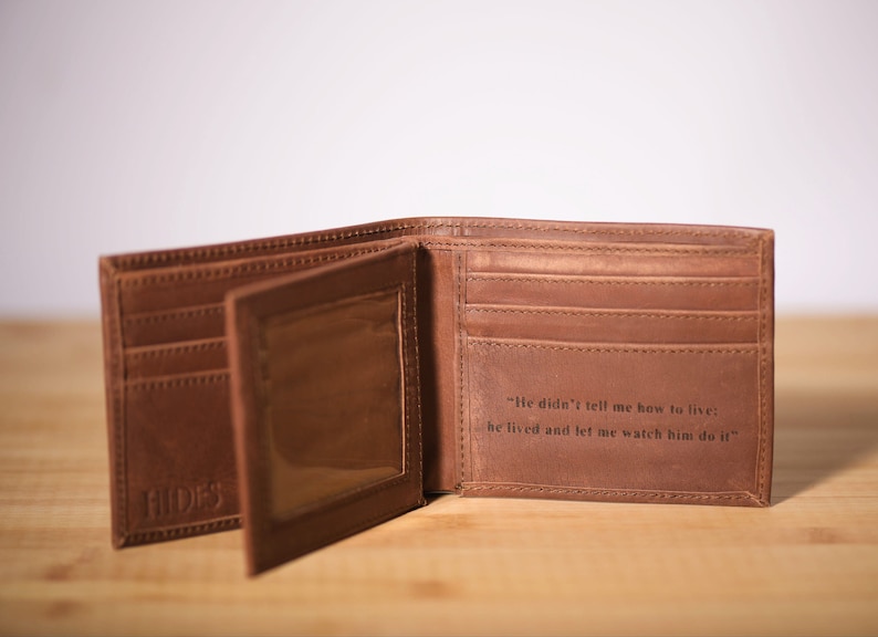 Cartera de cuero para hombre, regalos de aniversario de cuero, cartera de cuero personalizada, cartera con monograma para hombre, para él, papá, novio, cartera personalizada imagen 1
