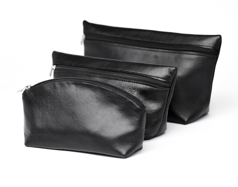 Leather Makeup Bag Personalized Leather Anniversary Gifts for Etsy